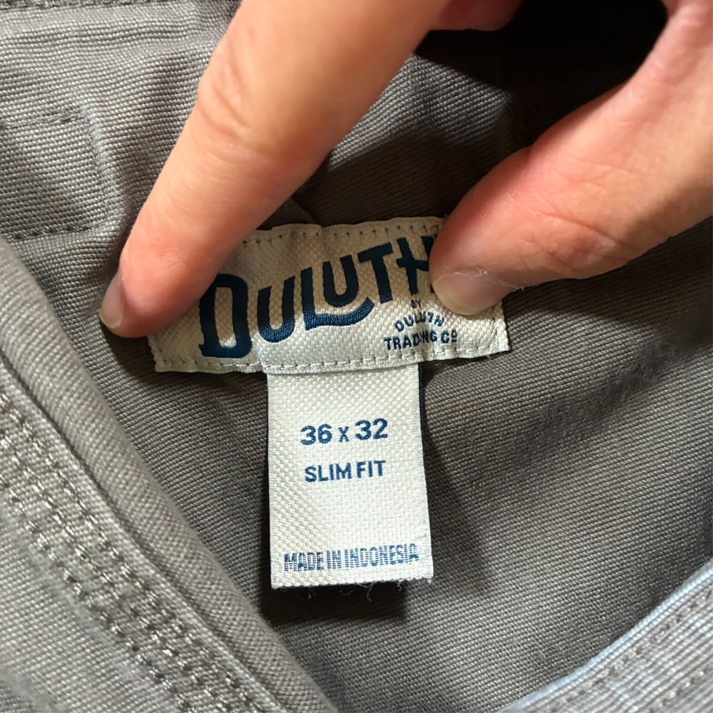 Duluth Trading Flex Fire Hose Cargo Pants Mens Size 36x32 Gray Slim Fit Low Rise - Picture 3 of 13